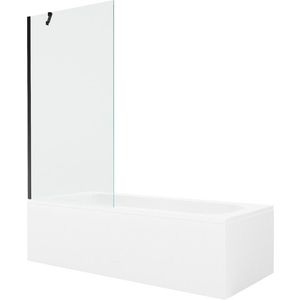 MEXEN/S Vega obdélníková vana 150 x 70 cm s panelem + vanová zástěna 90, transparent, černá 550115070X9509000070 obraz