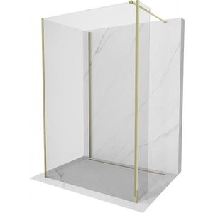 MEXEN/S Kioto Sprchová zástěna WALK-IN 110 x 110 x 40, transparent, zlatá 800-110-110-221-50-00-040 obraz