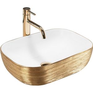 REA Umyvadlo na desku Belinda White GOLD BRUSH REA-U7422 obraz