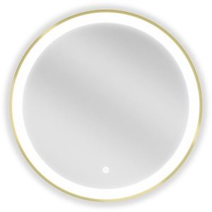 MEXEN Esso zrcadlo s osvětlením 60, LED 6000K zlatý rám 9825-060-060-611-50 obraz