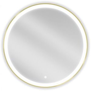 MEXEN Esso zrcadlo s osvětlením 80, LED 6000K zlatý rám 9825-080-080-611-50 obraz