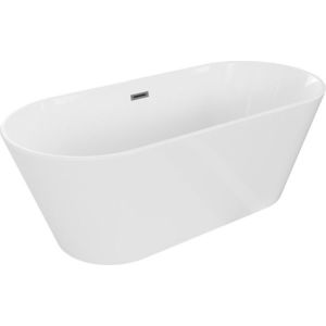 MEXEN/S Flavia volně stojící vana 150 x 75, bílá, sifon a přepad grafit kartáčovaná 54031507500-66 obraz