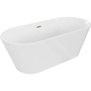 MEXEN/S Flavia volně stojící vana 150 x 75, bílá, sifon a přepad nikl kartáčovaná 54031507500-97 obraz