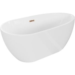 MEXEN/S Eos volně stojící vana 170 x 75, bílá, sifon a přepad růžové zlato 52471707500-60 obraz