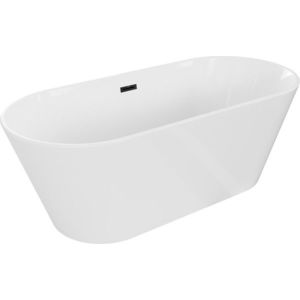 MEXEN/S Flavia volně stojící vana 150 x 75, bílá, sifon a přepad černá 54031507500-70 obraz