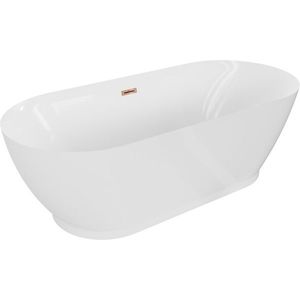 MEXEN/S Roxy volně stojící vana 180 x 85, bílá, sifon a přepad růžové zlato 51201808500-60 obraz