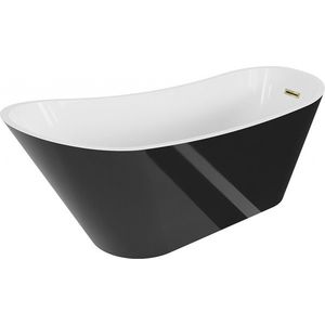 MEXEN/S Alta vana volně stojící 170 x 75, bílá/černá, sifon a přepad zlatá 52141707575-50 obraz