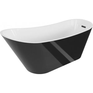 MEXEN/S Alta vana volně stojící 170 x 75, bílá/černá, sifon a přepad černá 52141707575-70 obraz
