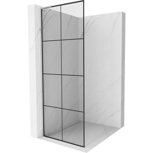 MEXEN/S Kioto L Sprchová zástěna WALK-IN 80 x 200, černý vzor, chrom 800-080-103-01-77 obraz