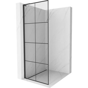 MEXEN/S Kioto L Sprchová zástěna WALK-IN 80 x 200, černý vzor, černá 800-080-103-70-77 obraz