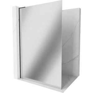 MEXEN/S Kioto L Sprchová zástěna WALK-IN 100 x 200, zrcadlové, černá 800-100-103-70-50 obraz