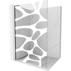 MEXEN/S Kioto L Sprchová zástěna WALK-IN 90 x 200, bílý vzor, černá 800-090-103-70-97 obraz