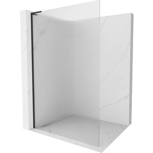 MEXEN/S Kioto L Sprchová zástěna WALK-IN 100 x 200, proužky, černá 800-100-103-70-09 obraz