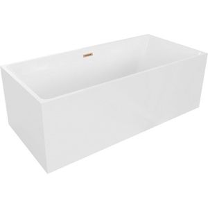 MEXEN/S Nita vana volně stojící 170 x 80, bílá, sifon a přepad měď kartáčovaná 52091708000-65 obraz