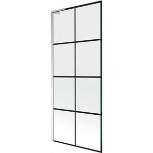 MEXEN/S Next L vanová zástěna FIX 80 x 150, černá vzor, chrom 895-080-000-03-77-01 obraz