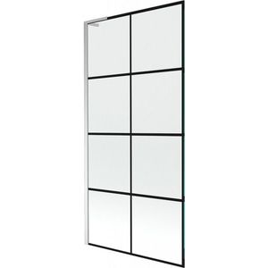 MEXEN/S Next L vanová zástěna FIX 90 x 150, černá vzor, chrom 895-090-000-03-77-01 obraz