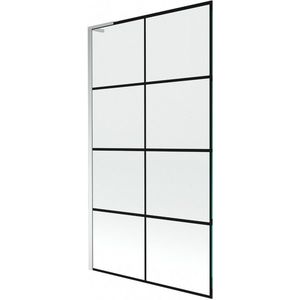 MEXEN/S Next L vanová zástěna FIX 100 x 150, černá vzor, chrom 895-100-000-03-77-01 obraz