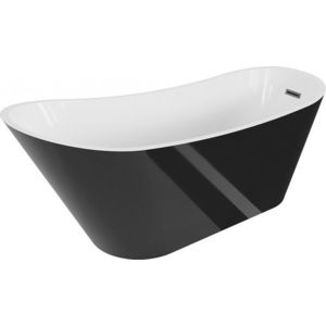 MEXEN/S Alta volně stojící vana 170 x 75, bílá/černá, sifon a přepad grafit metal 52141707575-95 obraz