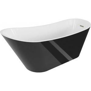 MEXEN/S Alta volně stojící vana 170 x 75, bílá/černá, sifon a přepad nikl kartáčovaná 52141707575-97 obraz