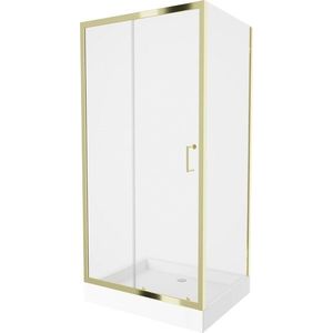 MEXEN/S Apia Sprchový kout 120x90, transparent, zlato + vanička Rio 840-120-090-50-00-4510 obraz