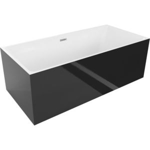 MEXEN/S Nita vana volně stojící 170 x 80, bílá/černá, sifon a přepad chrom 52091708075-01 obraz