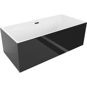 MEXEN/S Nita vana volně stojící 170 x 80, bílá/černá, sifon a přepad černá 52091708075-70 obraz