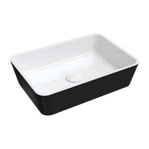 OMNIRES PARMA M+ umyvadlo na desku, 50 x 35 cm bílá / černá lesk /BCP/ PARMAUNBCP obraz