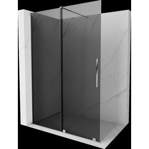 MEXEN/S Velar Sprchová zástěna posuvná Walk-in 160 x 200, grafit 8 mm, chrom 871-160-000-43-01 obraz