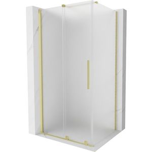 MEXEN/S Velar sprchový kout, posuvné dveře 110 x 100, dekor, zlato kartáčovaná 871-110-100-31-55 obraz