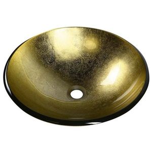 SAPHO SHAY skleněné umyvadlo na desku Ø 42cm, zlatá 2501-22 obraz
