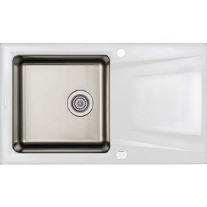 DEANTE Prime alabaster Granitovo ocelový dřez, 1 bowl s odkapávačem ZSR_A113 obraz