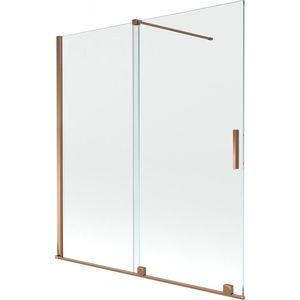 MEXEN/S Velar Dvoukřídlá posuvná vanová zástěna 150 x 150, transparent, růžové zlato 896-150-000-01-60 obraz