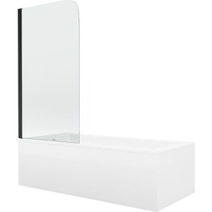 MEXEN/S Cubik obdélníková vana 170 x 70 cm s panelem + vanová zástěna 70, transparent, černá 550317070X9007017000 obraz