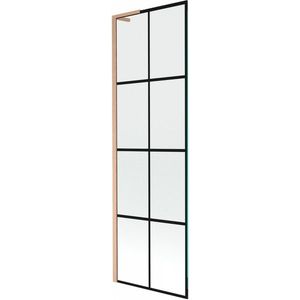 MEXEN/S Next L vanová zástěna FIX 60 x 150, černá vzor, měď kartáčovaná 895-060-000-03-77-65 obraz