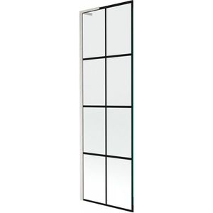 MEXEN/S Next L vanová zástěna FIX 60 x 150, černá vzor, nikl kartáčovaná 895-060-000-03-77-97 obraz