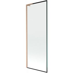 MEXEN/S Next L vanová zástěna FIX 70 x 150, černá vzor, měď kartáčovaná 895-070-000-03-70-65 obraz