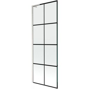 MEXEN/S Next L vanová zástěna FIX 70 x 150, černá vzor, nikl kartáčovaná 895-070-000-03-77-97 obraz