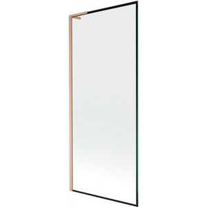 MEXEN/S Next L vanová zástěna FIX 80 x 150, černá vzor, měď kartáčovaná 895-080-000-03-70-65 obraz
