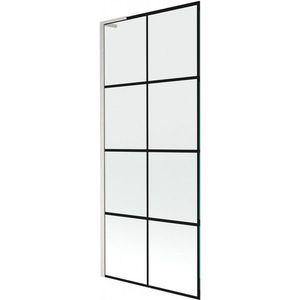 MEXEN/S Next L vanová zástěna FIX 80 x 150, černá vzor, nikl kartáčovaná 895-080-000-03-77-97 obraz