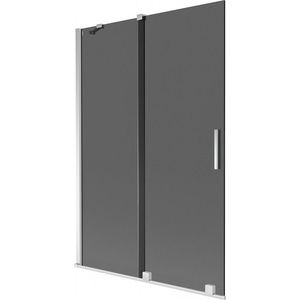 MEXEN/S Velar dvoukřídlá posuvná vanová zástěna 120 x 150, grafit, chrom 896-120-000-41-01 obraz