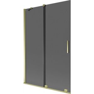 MEXEN/S Velar dvoukřídlá posuvná vanová zástěna 120 x 150, grafit, zlatá 896-120-000-41-50 obraz