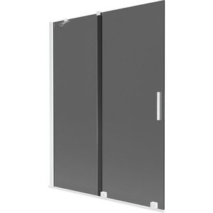 MEXEN/S Velar dvoukřídlá posuvná vanová zástěna 130 x 150, grafit, bílá 896-130-000-41-20 obraz