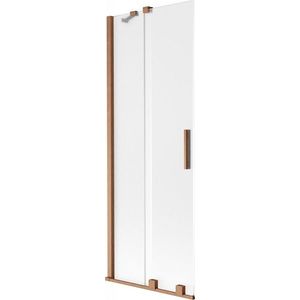 MEXEN/S Velar dvoukřídlá posuvná vanová zástěna 70 x 150, dekor, měď kartáčovaná 896-070-000-31-65 obraz