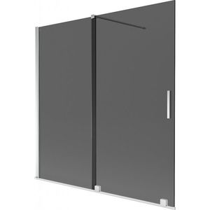 MEXEN/S Velar dvoukřídlá posuvná vanová zástěna 160 x 150, grafit, chrom 896-160-000-41-01 obraz
