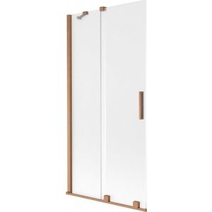 MEXEN/S Velar dvoukřídlá posuvná vanová zástěna 90 x 150, dekor, měď kartáčovaná 896-090-000-31-65 obraz