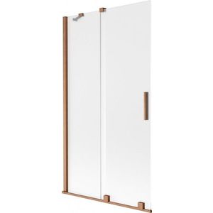 MEXEN/S Velar dvoukřídlá posuvná vanová zástěna 100 x 150, dekor, měď kartáčovaná 896-100-000-31-65 obraz