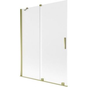 MEXEN/S Velar dvoukřídlá posuvná vanová zástěna 130 x 150, dekor, zlatá 896-130-000-31-50 obraz