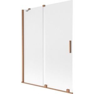MEXEN/S Velar dvoukřídlá posuvná vanová zástěna 130 x 150, dekor, měď kartáčovaná 896-130-000-31-65 obraz