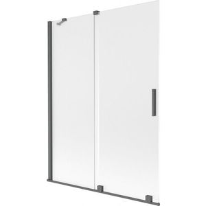 MEXEN/S Velar dvoukřídlá posuvná vanová zástěna 130 x 150, dekor, grafit kartáčovaná 896-130-000-31-66 obraz
