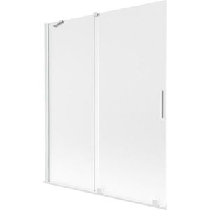 MEXEN/S Velar dvoukřídlá posuvná vanová zástěna 140 x 150, dekor, bílá 896-140-000-31-20 obraz
